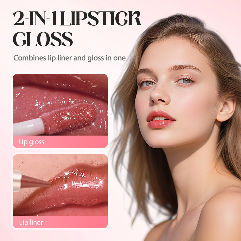 2-in-1 matter Lipliner & glänzender Lipgloss