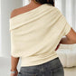 👚 Damen Asymmetrisches Off-Shoulder-Oberteil mit Fledermausärmeln – Stilvolles Design & weicher Komfort 🦇✨