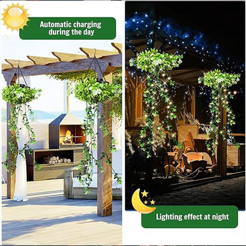 ✨Solarbetriebene Hängelampe aus Milangras🌿Gestalte deinen eigenen gemütlichen Garten💡