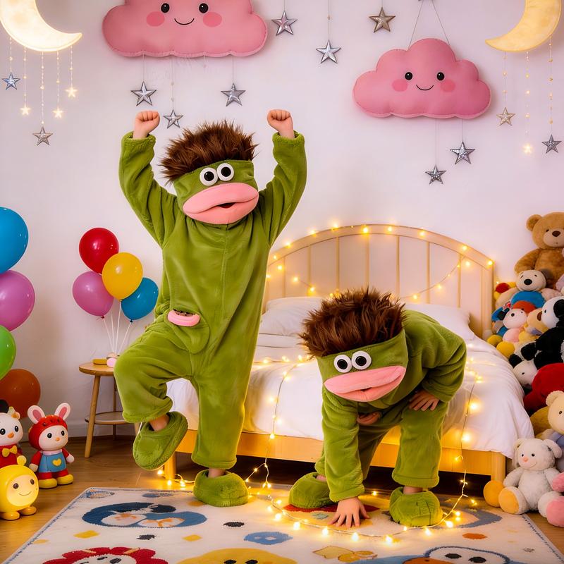 Eleganz braucht keine Worte 🐟Kuscheliger Pyjama aus Korallenfleece mit Figuren🧸