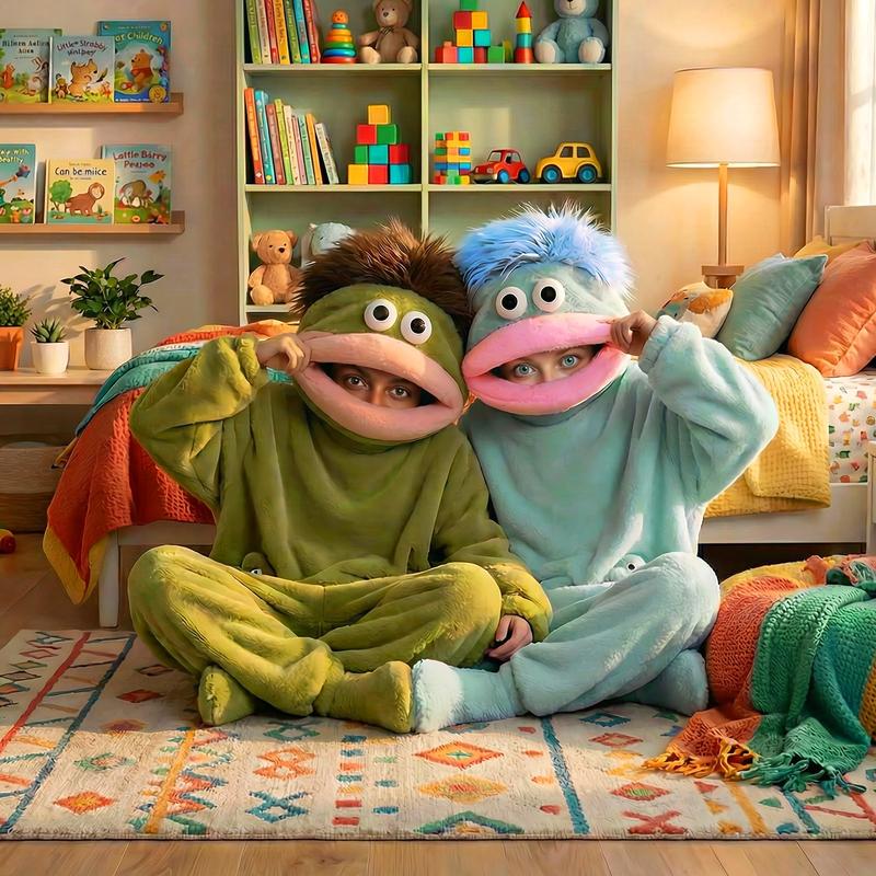 Eleganz braucht keine Worte 🐟Kuscheliger Pyjama aus Korallenfleece mit Figuren🧸