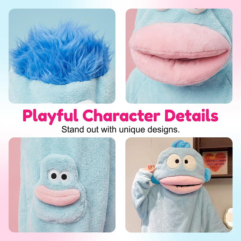 Eleganz braucht keine Worte 🐟Kuscheliger Pyjama aus Korallenfleece mit Figuren🧸