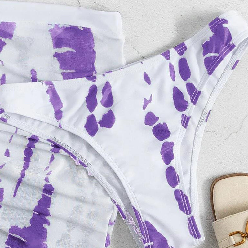 Gerafftes 3-teiliges Bikini-Set für Damen
