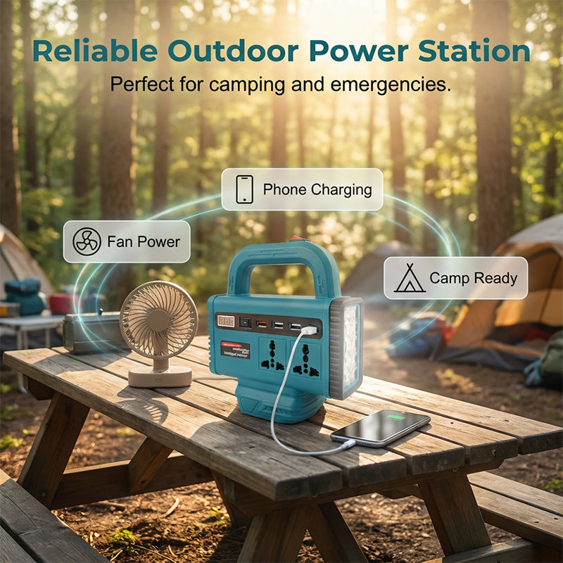 ⚡ 50% RABATT! 💡 Tragbarer Wechselrichter mit LED-Arbeitsleuchte – Leistungsstark, Kompakt & Ideal Für Camping, Reisen & Notfälle 🏕️