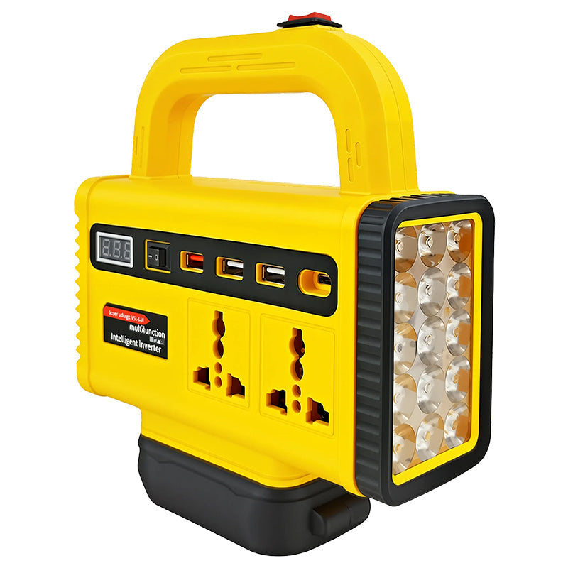 ⚡ 50% RABATT! 💡 Tragbarer Wechselrichter mit LED-Arbeitsleuchte – Leistungsstark, Kompakt & Ideal Für Camping, Reisen & Notfälle 🏕️