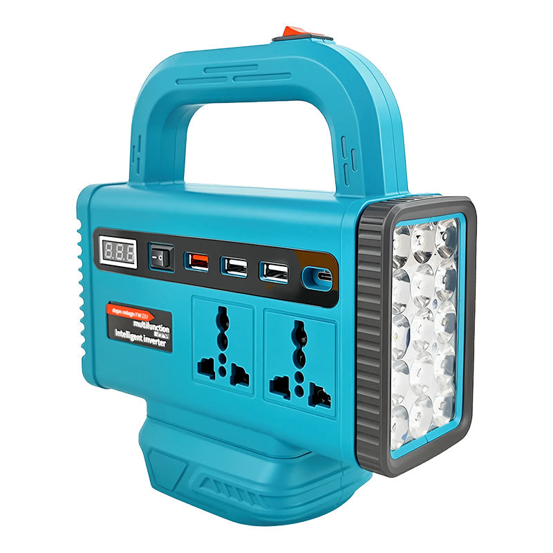 ⚡ 50% RABATT! 💡 Tragbarer Wechselrichter mit LED-Arbeitsleuchte – Leistungsstark, Kompakt & Ideal Für Camping, Reisen & Notfälle 🏕️