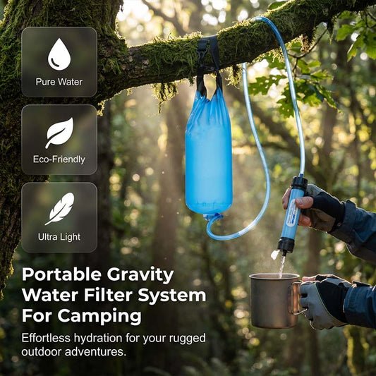 🔥Zeitlich begrenztes Angebot-Tragbares Wasserfiltersystem mit Schwerkraftzufuhr