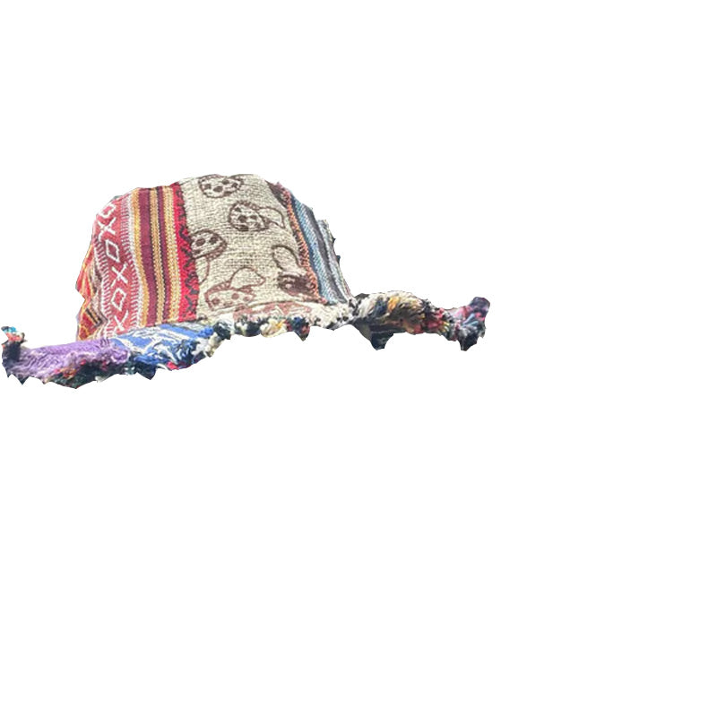 🔥Solange der Vorrat reicht 50 % Rabatt!🎉Bunter Patchwork-Hut aus Hanf mit Pilzmuster und Tasche