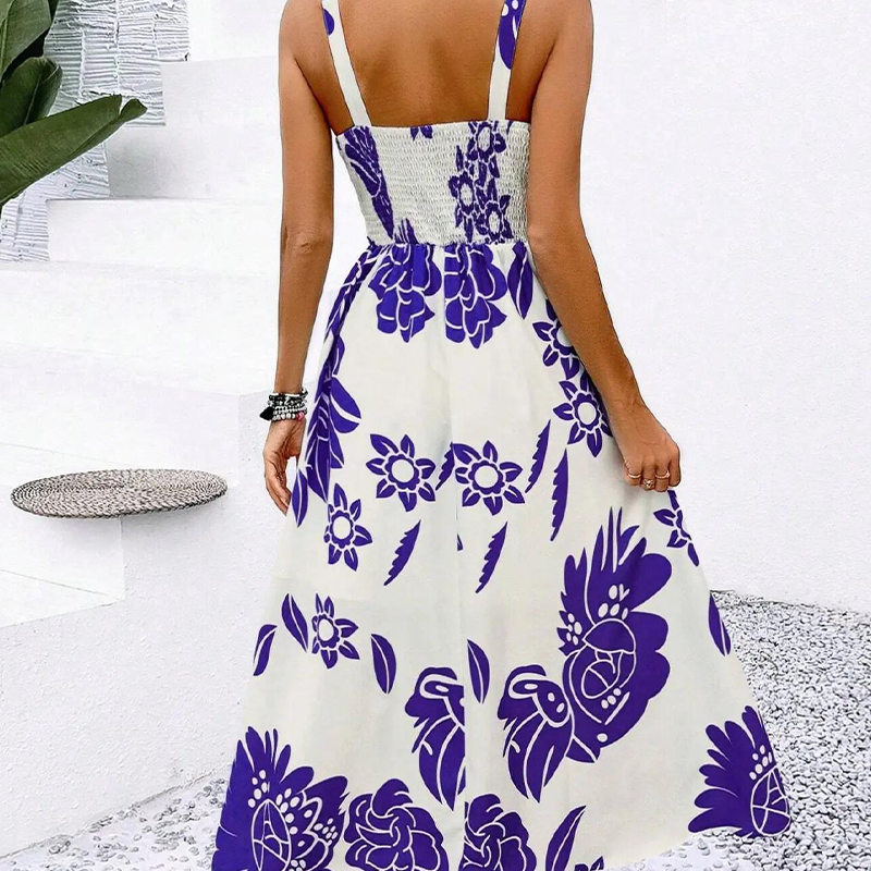 ⏳Limitiertes 50 % Rabatt⏰Damenkleid mit Spaghettiträgern und Blumenmuster🌿👗