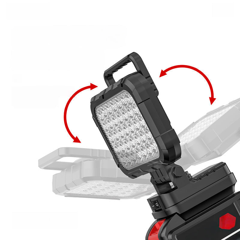 ⏳NUR FÜR KURZE ZEIT: 50 % RABATT!💡 180° drehbare LED-Arbeitsleuchte – mit Dual-USB-Powerbank-Funktion – robust und kabellos – universelle Akkukompatibilität – für Garage, Baustelle und Camping