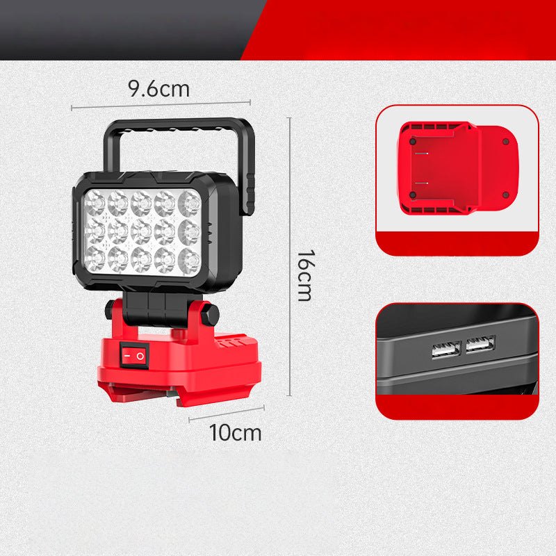 ⏳NUR FÜR KURZE ZEIT: 50 % RABATT!💡 180° drehbare LED-Arbeitsleuchte – mit Dual-USB-Powerbank-Funktion – robust und kabellos – universelle Akkukompatibilität – für Garage, Baustelle und Camping