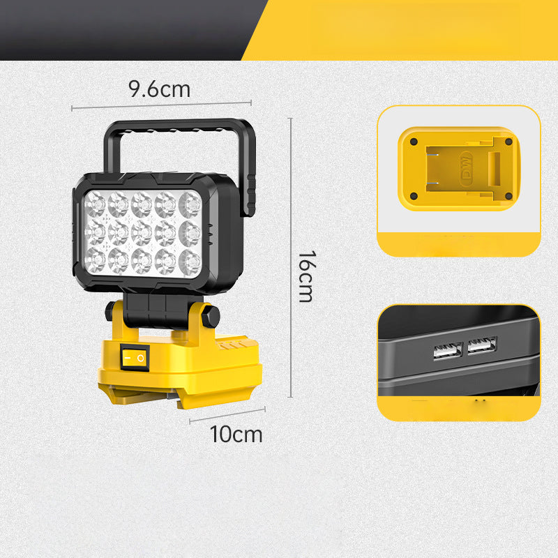 ⏳NUR FÜR KURZE ZEIT: 50 % RABATT!💡 180° drehbare LED-Arbeitsleuchte – mit Dual-USB-Powerbank-Funktion – robust und kabellos – universelle Akkukompatibilität – für Garage, Baustelle und Camping