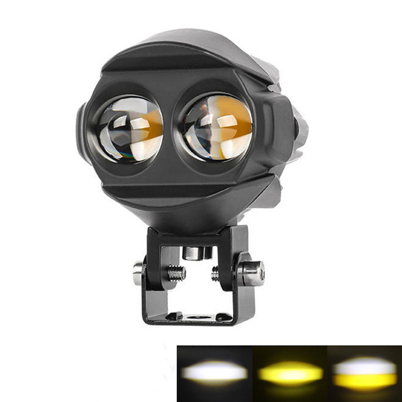 🔵🟡 【Limitierte Auflage: 50 % Rabatt】Zweifarbiger LED-Scheinwerfer für Motorräder – 🌀 Tagfahrlicht (weiß) / Nebellicht (gelb) per Knopfdruck | ❄️ integrierte Kühlung | 🚦 verbesserte Sicht bei jedem Wetter