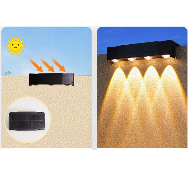 ☀️ LED Solar-Wandleuchte – Wasserdichte Außenbeleuchtung für Garten, Mauer, Terrasse und Hauseingang