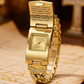 Wasserdichte goldene Armbanduhr mit Kreuz-Klappdeckel-Design