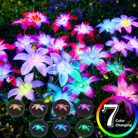 🌸Solarbetriebene Gartenleuchten in Lilienform