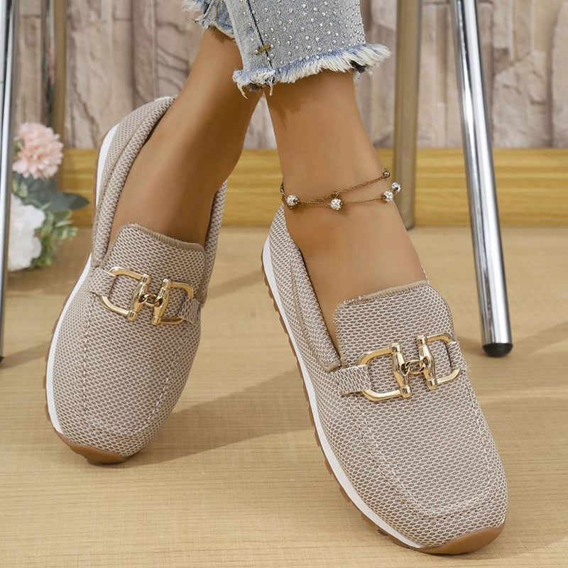 🌞Frühlingserwachen: 50% Rabatt!👟Atmungsaktive Damen-Loafers mit Metallschnalle – Leichte Schlupfschuhe mit bequemer Unterstützung