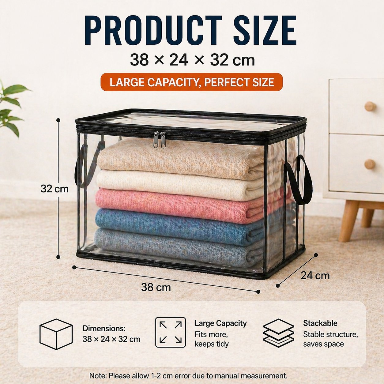 🔥Zeitlich begrenztes Angebot: 50 % Rabatt! 📦Große, robuste, dicke, transparente Aufbewahrungstasche aus Kunststoff für Kleidung, Umzug & Lagerung