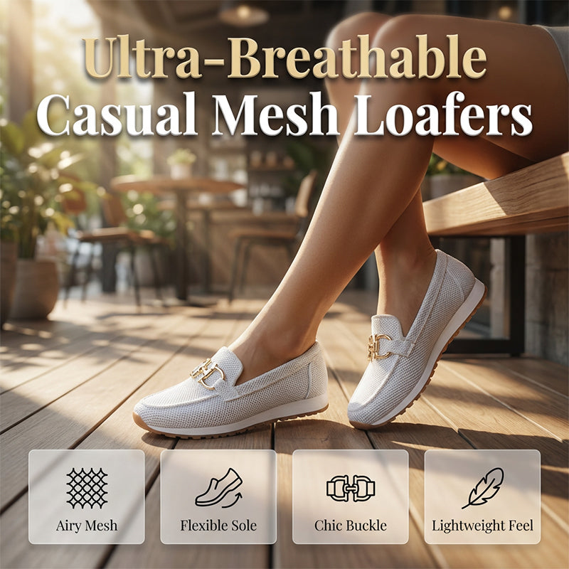 🌞Frühlingserwachen: 50% Rabatt!👟Atmungsaktive Damen-Loafers mit Metallschnalle – Leichte Schlupfschuhe mit bequemer Unterstützung