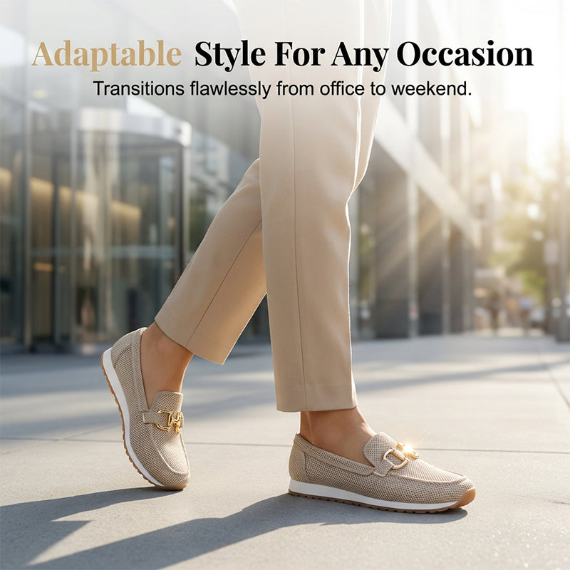 🌞Frühlingserwachen: 50% Rabatt!👟Atmungsaktive Damen-Loafers mit Metallschnalle – Leichte Schlupfschuhe mit bequemer Unterstützung