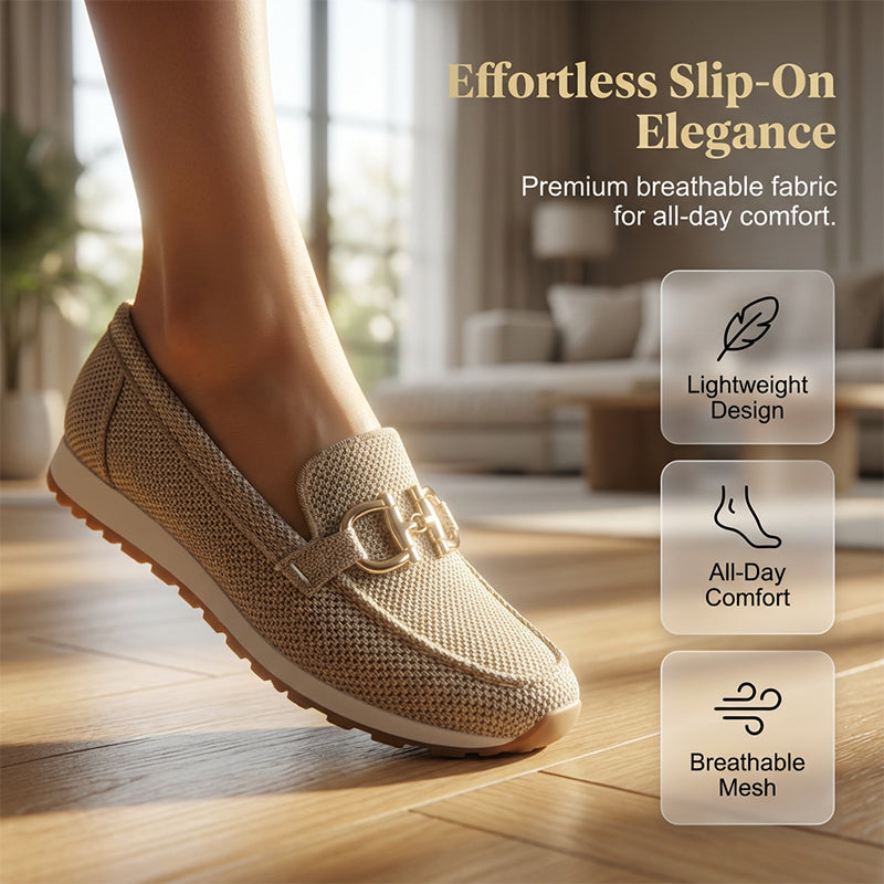 🌞Frühlingserwachen: 50% Rabatt!👟Atmungsaktive Damen-Loafers mit Metallschnalle – Leichte Schlupfschuhe mit bequemer Unterstützung