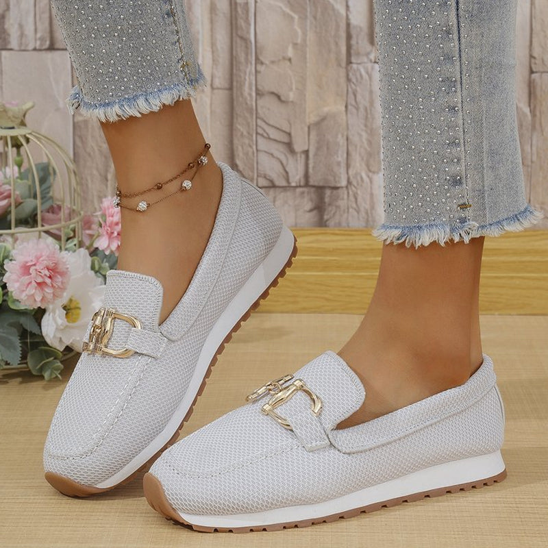 🌞Frühlingserwachen: 50% Rabatt!👟Atmungsaktive Damen-Loafers mit Metallschnalle – Leichte Schlupfschuhe mit bequemer Unterstützung