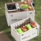 🏕️ Zusammenklappbare Camping-Aufbewahrungsbox mit Holzdeckel – 30L Organizer und Tisch in einem
