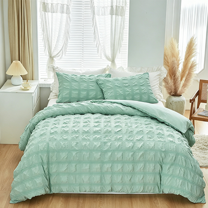 ✨ Limitiertes Sommer-Angebot: 🛋️ 3-teiliger Falten-Bettwäsche-Set, strukturiert & bügelfrei ❄️🍃