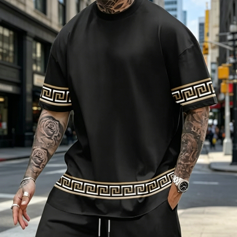🌞 Sommerneuheiten – Jetzt bis zu 50% sparen! 💰Hip-Hop-Freizeit-Set für Herren – bedruckt, luftig & lässig