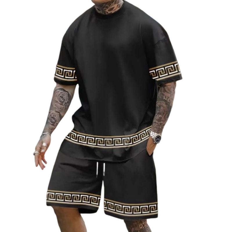 🌞 Sommerneuheiten – Jetzt bis zu 50% sparen! 💰Hip-Hop-Freizeit-Set für Herren – bedruckt, luftig & lässig