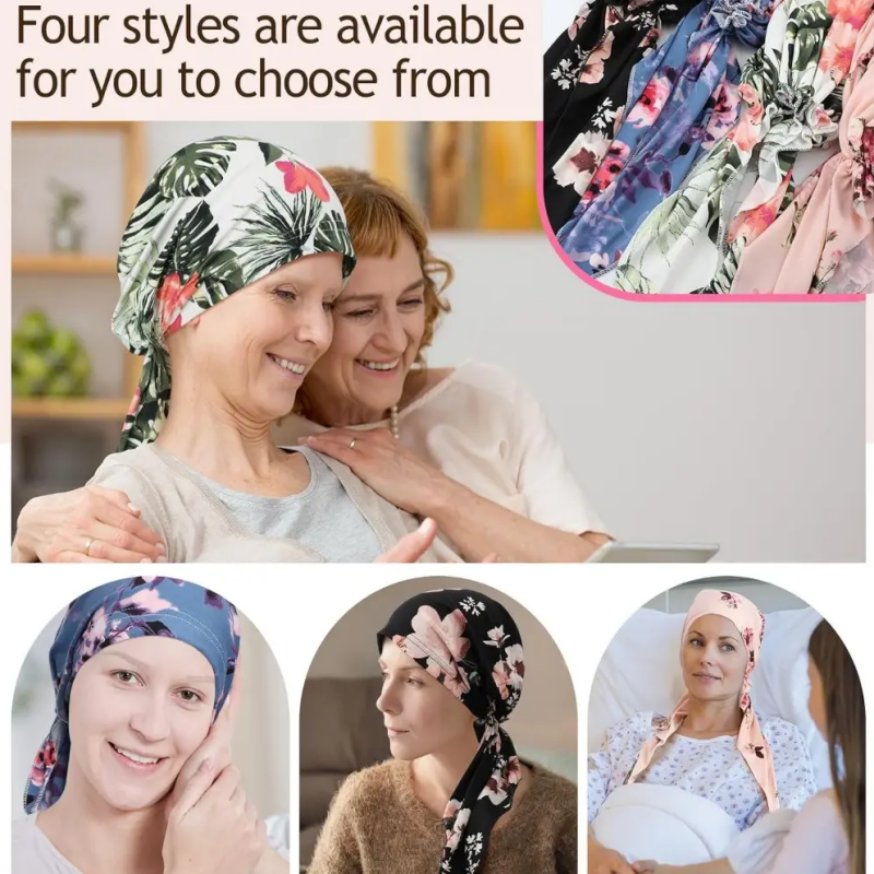 👒 NUR FÜR KURZE ZEIT: 50 % RABATT! ✨ Vorgefertigter Turban für Damen mit Blumenmuster – weich, elastisch, vielseitig 🌸