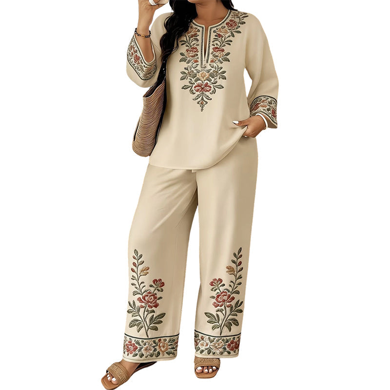 👚 50% OFF NOW! ⏳ Women's Long Sleeve Blouse & Wide-Leg Pants Set – Flowy, elegant & lightweight – perfect for work, brunch or travel – chic 2-piece style 🌸