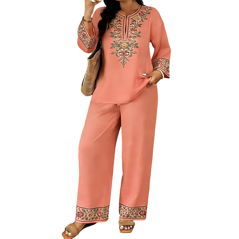 👚 50% OFF NOW! ⏳ Women's Long Sleeve Blouse & Wide-Leg Pants Set – Flowy, elegant & lightweight – perfect for work, brunch or travel – chic 2-piece style 🌸