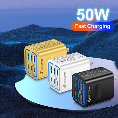 🔥While Supplies Last 40% OFF!🎉 50W 6-Port USB C Wall Charger