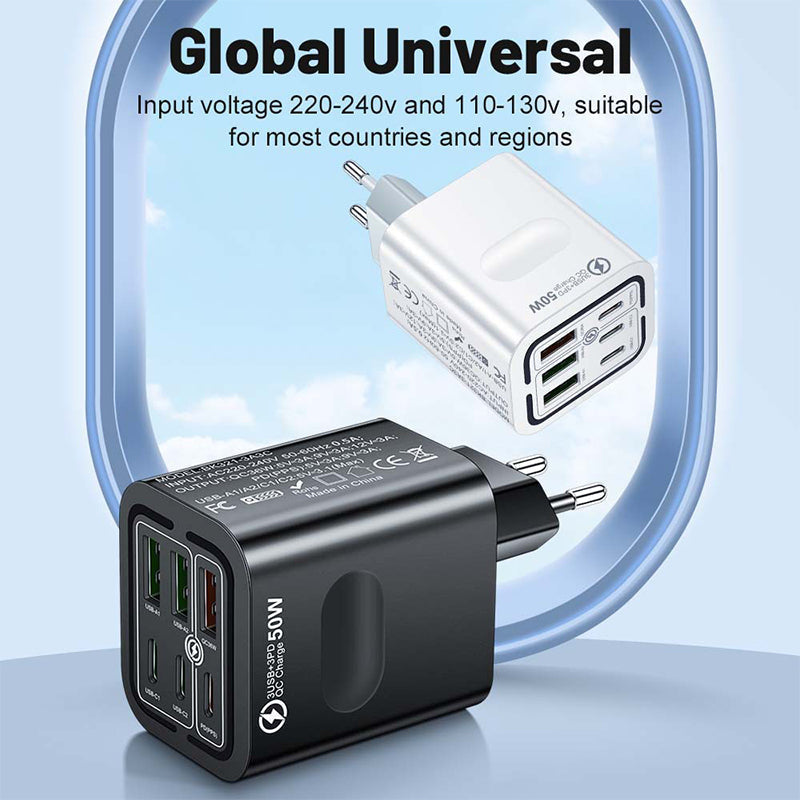🔥While Supplies Last 40% OFF!🎉 50W 6-Port USB C Wall Charger