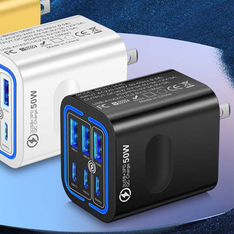 🔥While Supplies Last 40% OFF!🎉 50W 6-Port USB C Wall Charger