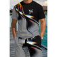 🔥Herren Sport & Freizeit Set: T-Shirt & Shorts mit abstraktem Print – Schnelltrocknend & bequem für Sommer🛍️