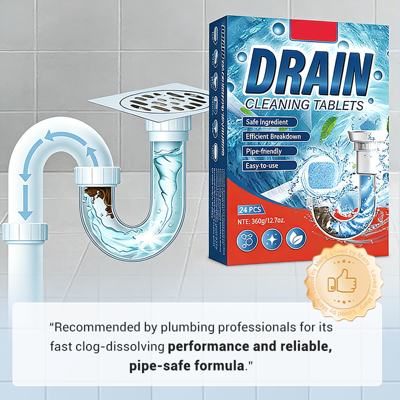 ✨ 2 KAUFEN, 1 GRATIS! 🚰 Rohrreinigungstabletten – Schnell wirkender Abflussreiniger – Sicher für Rohre, entfernt Haare und Fett – keine Beschädigung der Leitungen 🔧