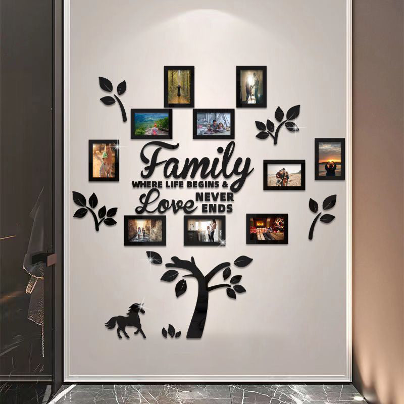 👨‍👩‍👧‍👦🏡✨3D Stammbaum Fotorahmen Wandaufkleber | Selbstklebender Familienbaum Wanddeko
