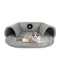 🐱 Plüsch-Katzenbett mit Tunnel 🛤️｜2-in-1 Katzenhaus