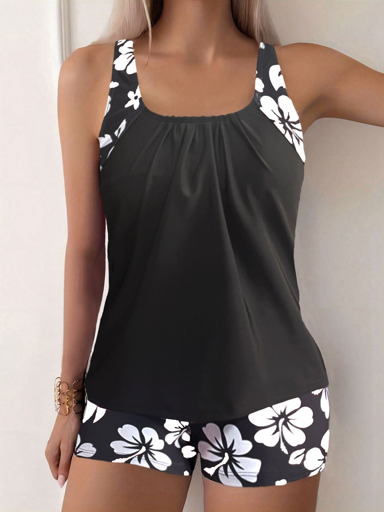 👙 50% RABATT! 🌊 Zweiteiliges Damen-Tankini-Set mit Print – Figurumschmeichelnd & schnell trocknend – Perfekt für Strand, Pool oder heiße Sommertage – bequemer Badespaß mit Stil ☀️✨