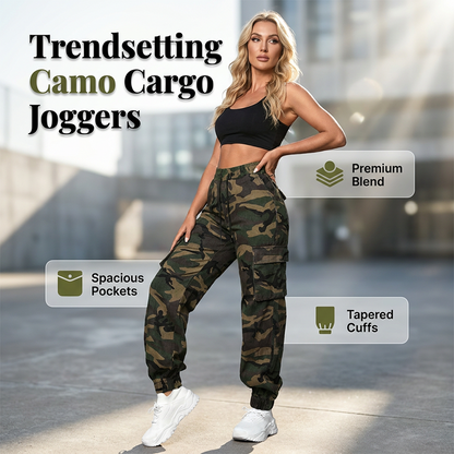 Damen Cargo-Jogginghose im Camouflage-Look