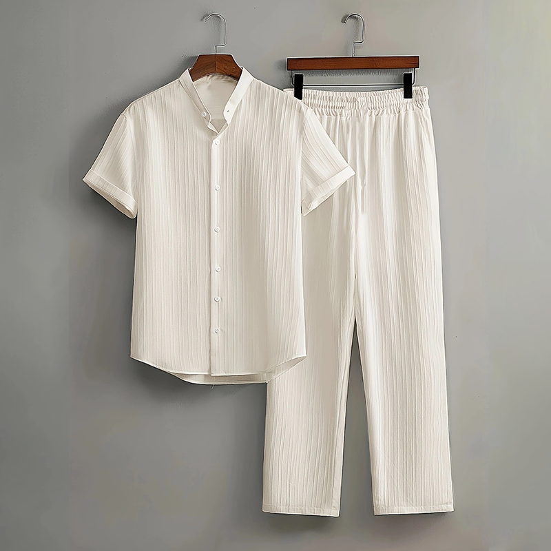 👔  55 % RABATT✨Strukturiertes 2-teiliges Hemd- und Hosen-Set für Herren
