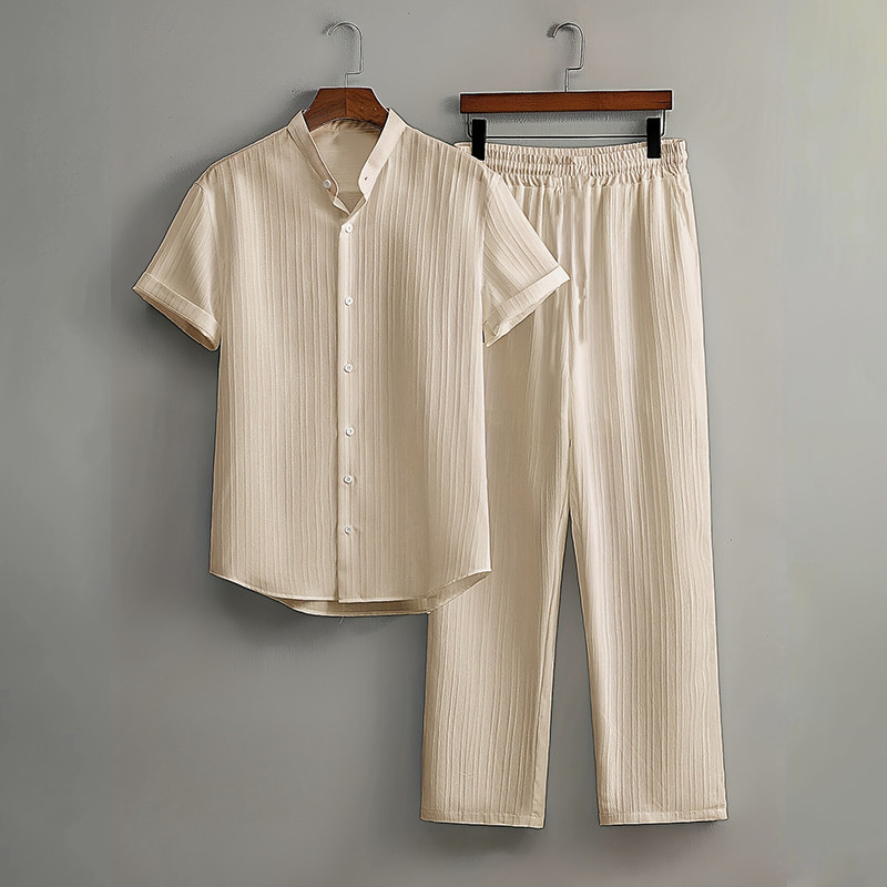👔  55 % RABATT✨Strukturiertes 2-teiliges Hemd- und Hosen-Set für Herren
