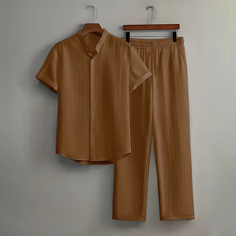 👔  55 % RABATT✨Strukturiertes 2-teiliges Hemd- und Hosen-Set für Herren