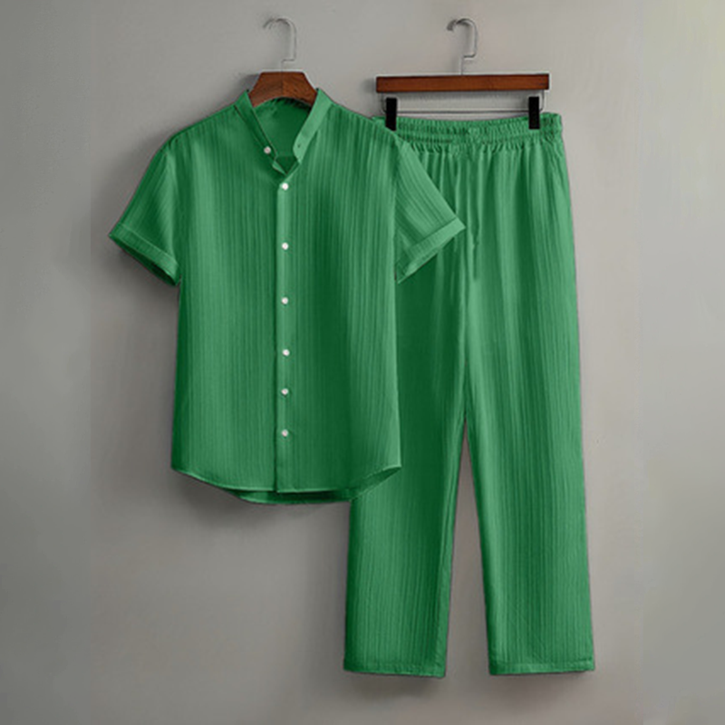 👔  55 % RABATT✨Strukturiertes 2-teiliges Hemd- und Hosen-Set für Herren