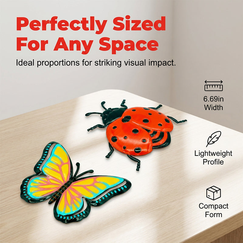 🐝 LIMITIERTE AKTION: 50 % RABATT! ✨ 3D-Insekten-Wanddekoration – Biene, Schmetterling, Marienkäfer, wetterbeständig