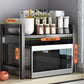 🧰Erweiterbares Mikrowellenregal – verstellbar, Tragkraft 75 kg, inklusive Haken