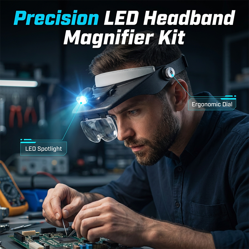 🔬 60% RABATT! 💥 LED Stirnlupe mit 4 Wechsellinsen – Freihändig, Präzisionszoom & integriertes Licht – Ideal für Löten, Uhrenreparatur oder Modellbau – helle, verstellbare Beleuchtung für feine Arbeiten ✨