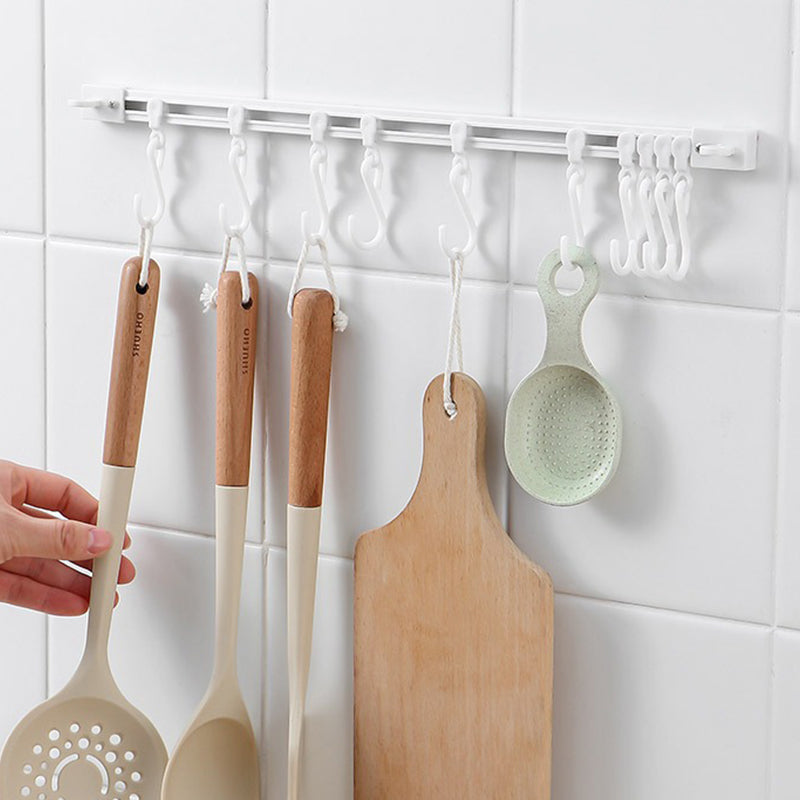 Multifunktionaler Schiebehaken – Montage ohne Bohren, verstellbarer Hakenabstand. Hält Geschirr, Handtücher & Bademäntel – keine Beschädigung der Wand! 🏠✨
